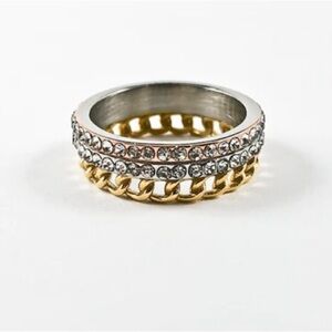 Stella 3 Tier Chain Stainless Steel Band Ring